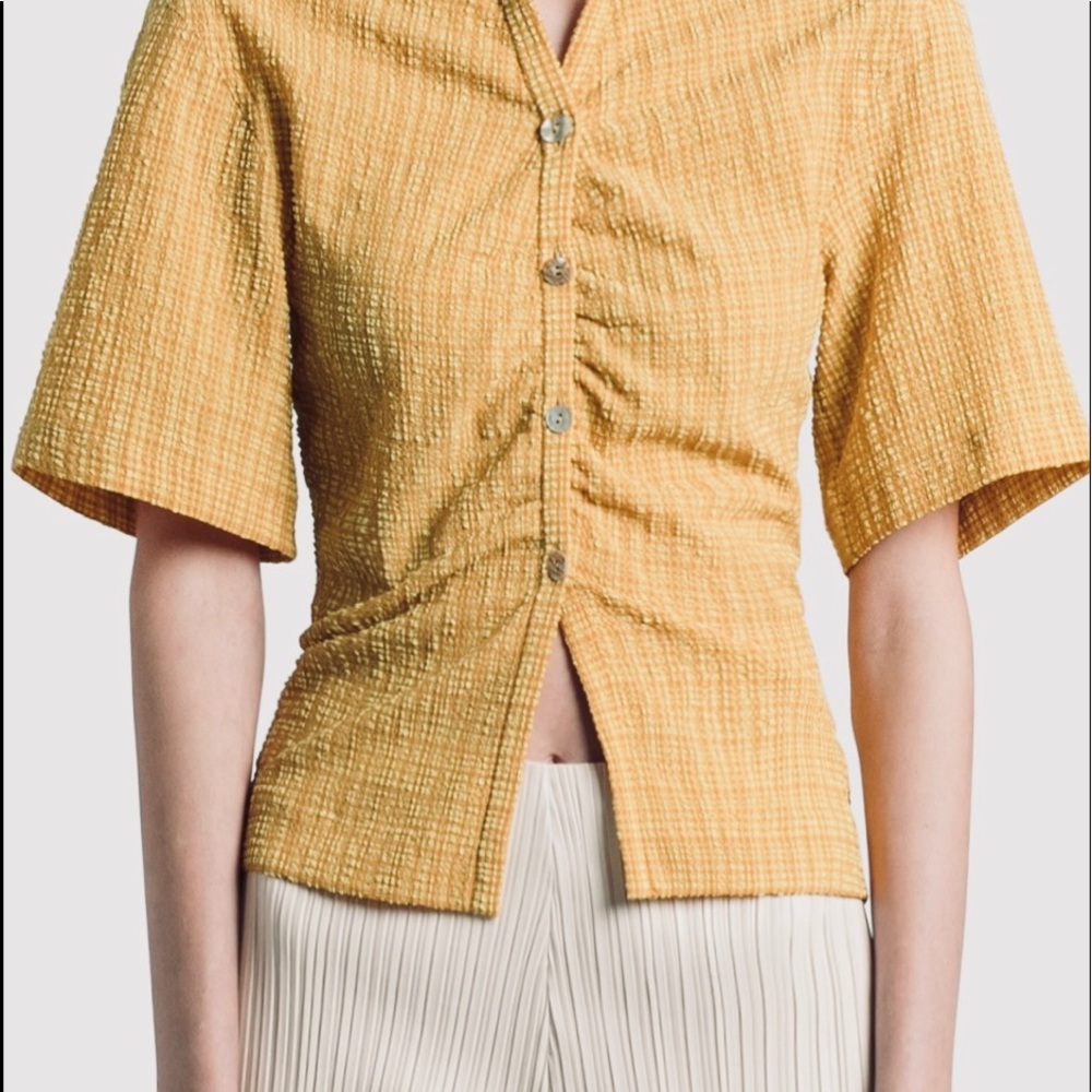NANUSHKA
Staff Checked Seersucker Shirt In
Yellow